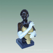 Büsten Messing Statue Sänger Dekoration Bronze Skulptur Tpy-486c